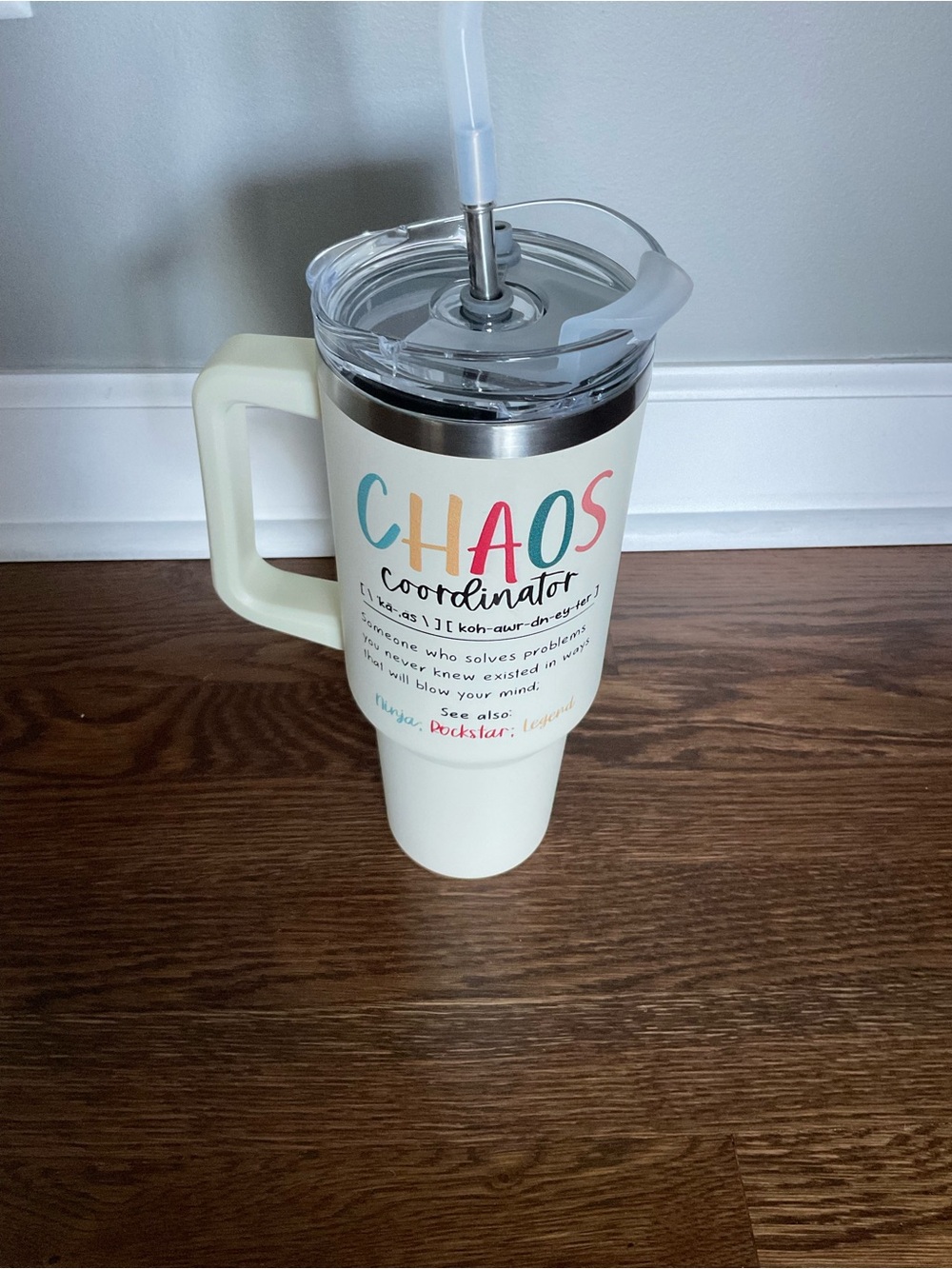 Chaos Coordinator Insulated Travel Mug - Cream
